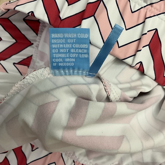 J.McLaughlin‎ Skort Chevron Print Pink Red White Golf Casual Active Medium - Picture 6 of 10